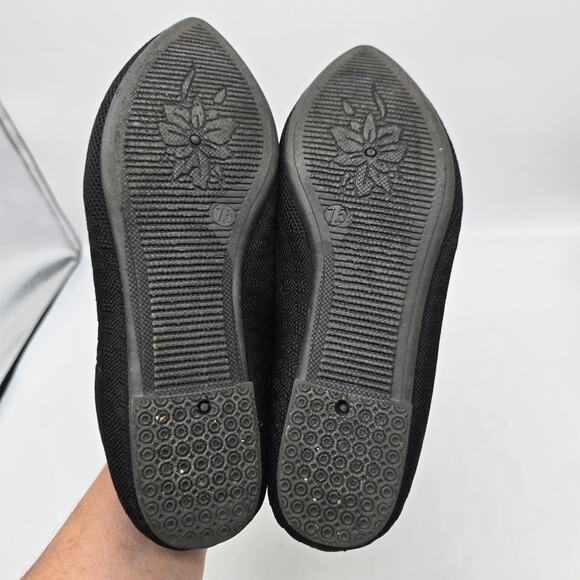 French Connection Womens Pointed Toe Slip-on Knit Ballet Flats Black Size 7.5 - Picture 5 of 7